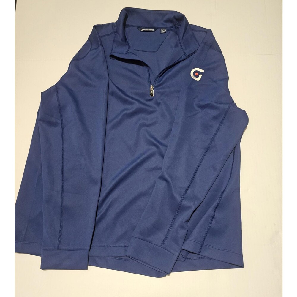 Cutter & Buck Mens XXL Tall 2XLT Quarter Zip Pullover Blue Performance Golf